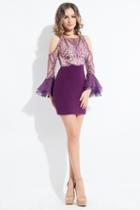 Rachel Allan Short - 4535 Beaded Chiffon Jersey Sheath Dress