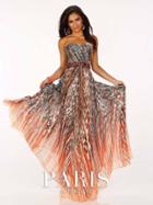 Paris Prom By Mon Cheri - 116749 Long Dress In Orange Multicolor