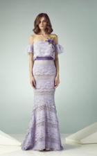 Beside Couture - Bc1220 Sheer Bateau Lace Trumpet Dress