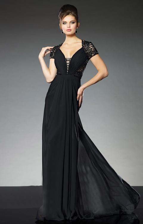 Tb Evenings By Mon Cheri - Tbe21533 Long Dress In Black