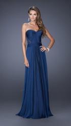 La Femme - Statuesque Pleated Sweetheart A-line Gown 19662