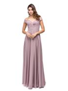 Dancing Queen - Alluring Ruched And Bejeweled Cold Shoulder Chiffon Dress 9718