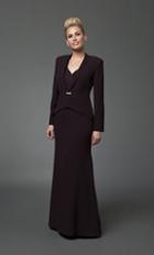 Daymor Couture - Surplice Brooch Accented Gown 7001