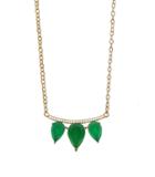 Rachael Ryen - Gemstone Wings Necklace In Green Onyx