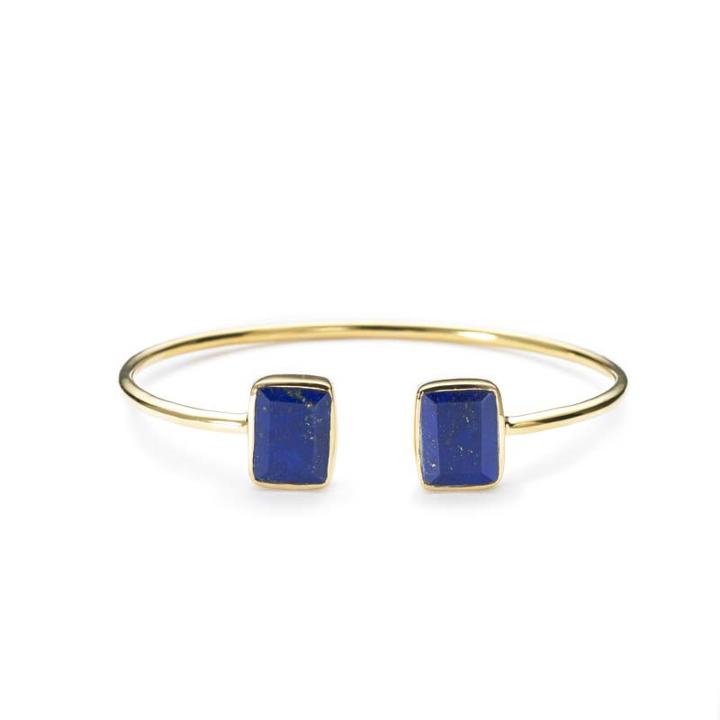 Margaret Elizabeth - Emerald 2 Stone Bangle Lapis