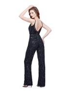 Primavera Couture - 3072 Thin Strap Embellished Jumpsuit
