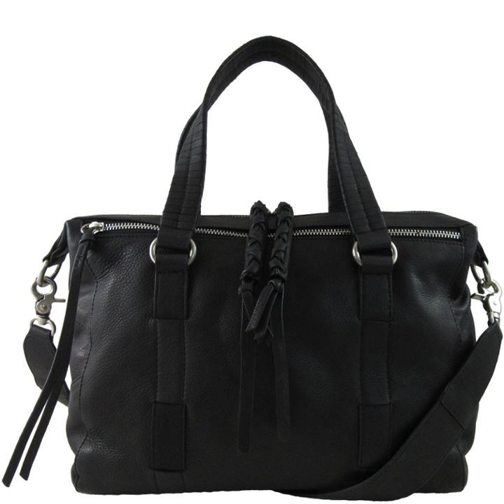 Joelle Hawkens By Treesje - Gisele Medium Satchel Lamba Cow / Black