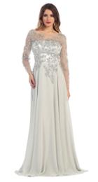 May Queen - Stunning Jeweled Illusion A-line Gown Rq7355