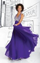 Tiffany Designs - 16026 Beaded Haltered Silky Chiffon Gown