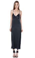 Again Collection - Gia Silk Slip Maxi Dress In Black