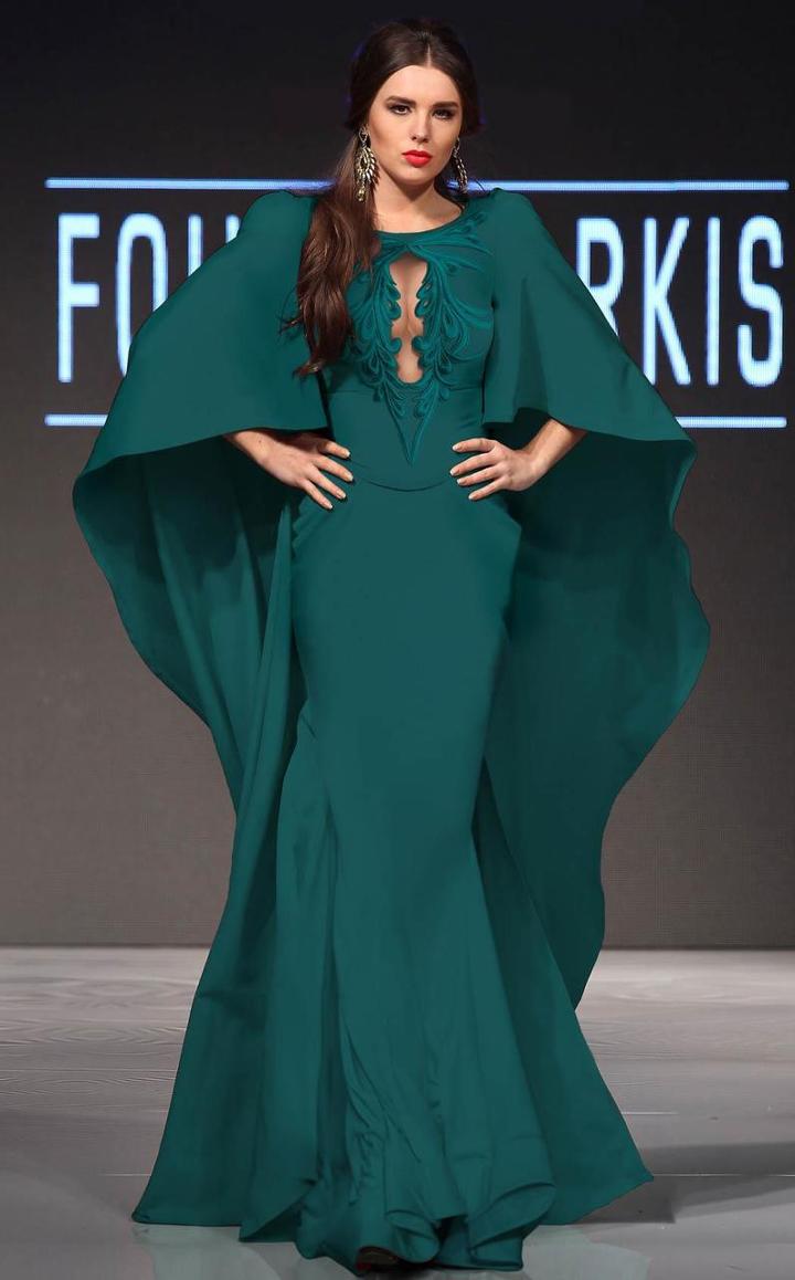 Mnm Couture - 2299 Cape Clad Cutout Evening Gown