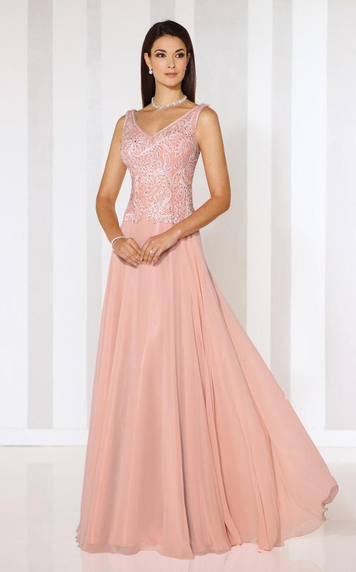 Cameron Blake - 116654 Embellished Chiffon A-line Dress
