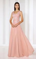 Cameron Blake - 116654 Embellished Chiffon A-line Dress