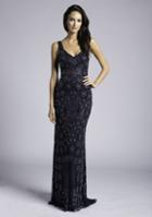 Lara Dresses - 33542 Bead Embellished V-neck Sheath Dress