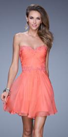 La Femme - 20573 Lace Sweetheart A-line Dress