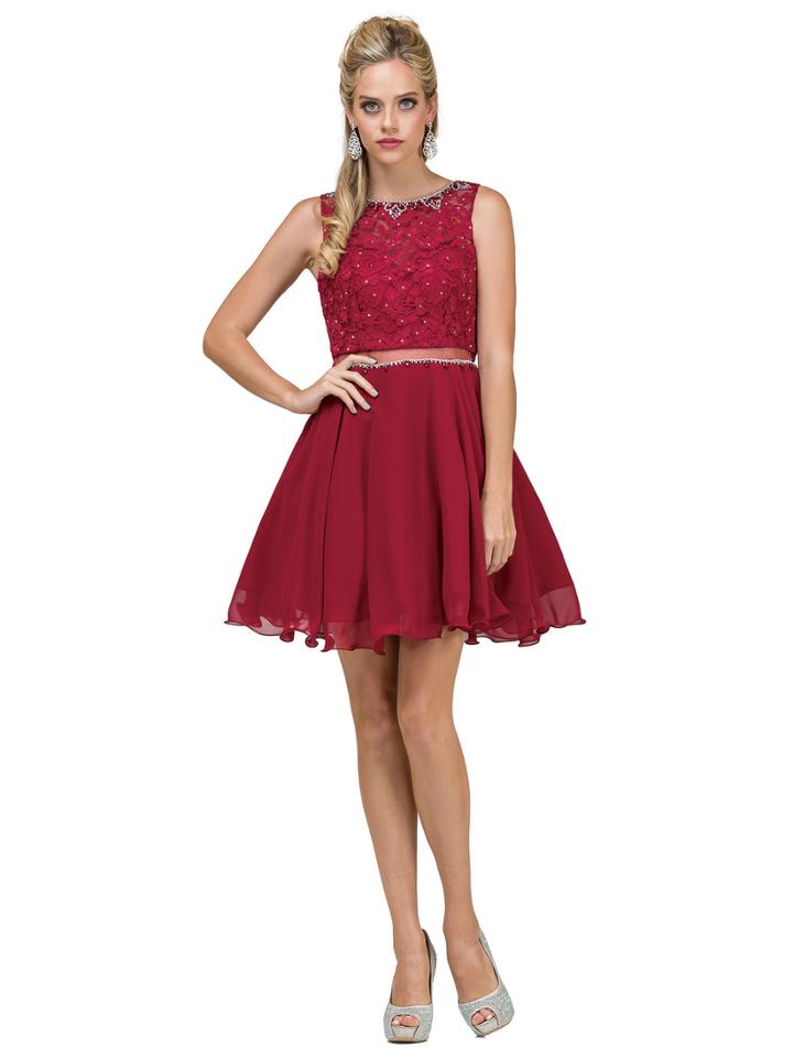 Dancing Queen - 2128 Lace Bateau A-line Dress