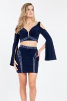 Rachel Allan Short - 4537 Long Sleeves Two-piece Short Dress