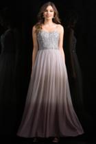 Scala - 48801 Strapless Beaded Bodice Chiffon A-line Gown