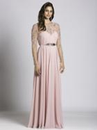 Lara Dresses - 33529 Embellished Illusion Jewel A-line Dress