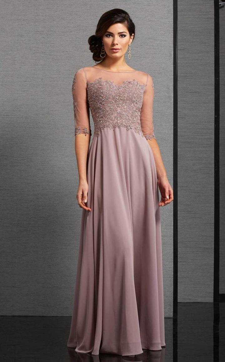 Clarisse - 6306 Embellished Illusion Lace Evening Gown
