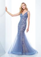 Social Occasions By Mon Cheri - 118885 Deep V-neck Mermaid Gown