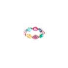 Tresor Collection - Multicolor Stones Oval Ring Band In 18k Yg