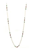 Tresor Collection - Emerald Ruby Sapphire Marquise Necklace In 18k Yg