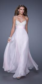 La Femme - 20717 Bedazzled V-neck A-line Dress