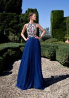 Tarik Ediz - Embellished Halter Neck Dress 92608
