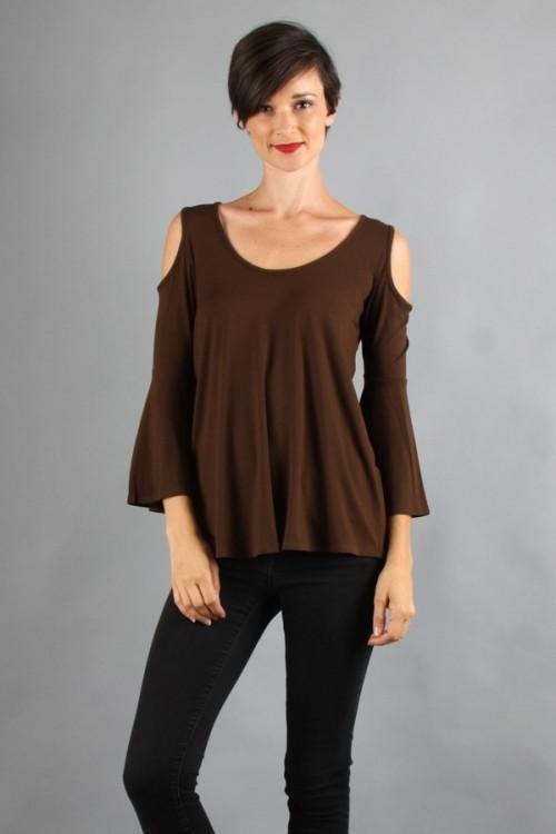 Vava By Joy Han - Brenda Bell Sleeve Top Topkhaki