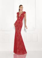 Tarik Ediz - 92794 Cap Sleeve Sheer Lace Evening Gown
