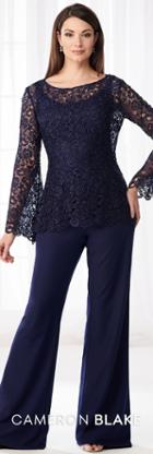 Cameron Blake - 218611 Three-piece Sheer Lace Pantsuit