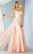 Mnm Couture - G0834 Pearl Embellished Chiffon Dress