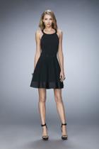 La Femme - 22146 Halter Tonal Crisscross Cocktail Dress