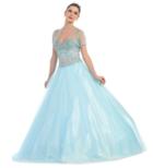 May Queen - Bejeweled Strapless Sweetheart Ball Gown With Bolero Lk65