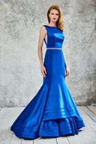 Angela & Alison - 71021 Bateau Neck Trumpet Evening Gown