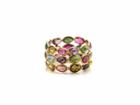 Tresor Collection - Multicolor Tourmaline Triple Row Ring In 18k Yellow Gold 1582125316