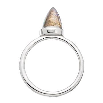 Heather Hawkins - Gemstone Bullet Ring In Labradorite/wg