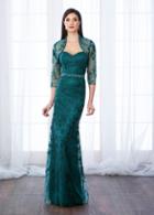 Cameron Blake - 217649 Strapless Lace Gown With Sheer Bolero Jacket