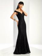 Clarisse - 4801 Off Shoulder Lace Mermaid Evening Gown