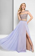 Terani Couture - Embelished Two Piece A-line With Side Slit Prom Gown 1711p2725