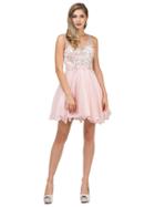 Dancing Queen - 9998 Jeweled Bodice V-neck Dress