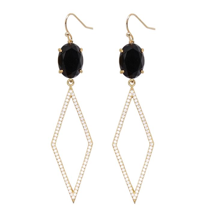 Rachael Ryen - Pave Diamond Drops - Black Onyx