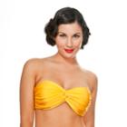 Nicolita Swimwear - Knotty Nicolita Bandeau With Underwire & Molded Bra Cups Yellow