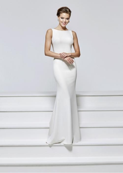 Tarik Ediz - 93152 Slim Fitting Bateau Sheath Dress