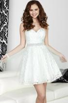 Tiffany Homecoming - 27020 Pleated Strapless Floral Lace A-line Dress