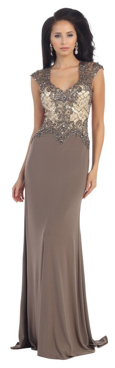 Marvelous Long Cap Sleeve Fitted Dress