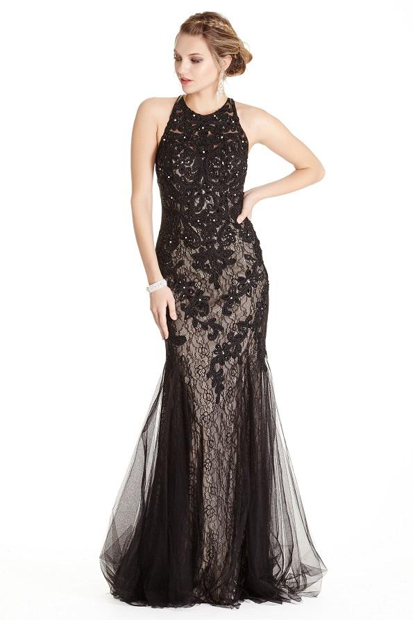 Aspeed - L1865 Jewel Embroidered Halter Trumpet Evening Dress