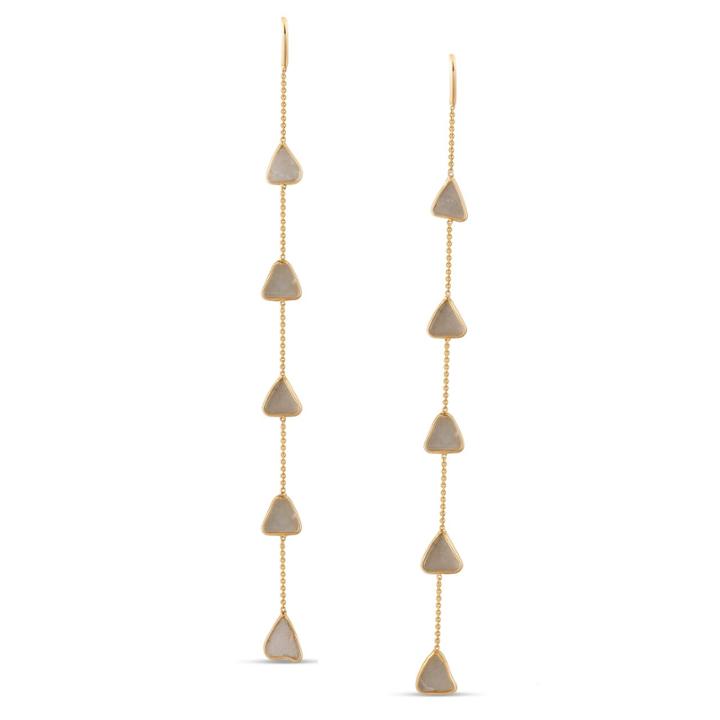 Tresor Collection - Organic Diamond Slice Earrings In 18k Yellow Gold