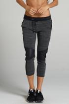 Chichi Active - Michelle Cropped Moto Jogger With Leather
